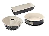 Dr. Oetker 3er Backformen-Set BACK-TREND: Springform, Gugelhupfform und Kastenform, Kuchenformen aus...