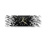 LANMOU Wanduhr Ohne Tickgeräusche, Wand Uhr Wohnzimmer Uhr Wand Modern, 50x15 cm Wanduhr Schwarz...