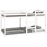 vidaXL Etagenbett, Hochbett mit Leitplanken, Stockbett für Schlafzimmer, Bett Holzbett Einzelbett,...