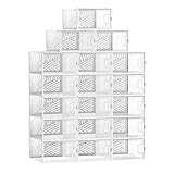 SONGMICS Schuhboxen, 18er Set, Aufbewahrungsbox für Schuhe, Schuh-Organizer, faltbar und stapelbar,...
