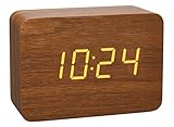 TFA Dostmann Design Funk-Wecker in Holz-Optik Clocco, 60.2549.08, Kunststoff, braun/orange, L 100 x...
