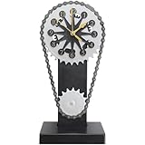 ROTRES Vintage-Zahnraduhr, Tisch-Metall-Edition, Rotierende Ganguhr, Elektrisches Design Wanduhren,...