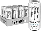 Monster Energy Ultra White - koffeinhaltiger Energy Drink mit sanftem Zitrus-Geschmack - ohne Zucker...