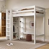 Gegtuon Etagenbett Bett 90x200 mit Kleiderschrank für Kinder, Kinderbett Hochbett mit Stauraum...