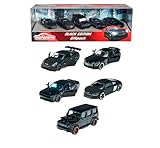 Majorette - Black Edition - (5er Set) - Auto-Geschenk-Set, 5 schwarze Spielzeugautos (7,5 cm) mit...