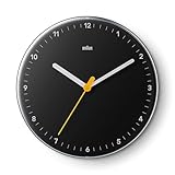 Braun Klassische analoge Wanduhr geräuschlosem Quarzwerk, gut ablesbar, 23 cm Durchmesser in...