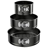 WinGluge 3 Stück Springform, 12/18/22 cm Cake Baking Tin, Runde Backform, Kuchenform...