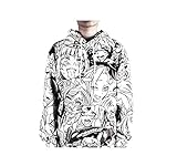 CoolChange Ahegao Kapuzenpullover mit Manga Gesichtern | Weiß | Größe: L