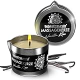 Liebesfreunde® Bio Massagekerze VANILLA KISS für sinnliche Massagen mit Kokosöl und Aloe Vera,...