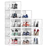 MYHMCT Schuhboxen, 12er Pack Schuhboxen Stapelbar, Schuhorganizer Schuhaufbewahrung, Schuhbox mit...