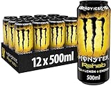 Monster Energy Rehab Lemon - koffeinhaltiger Energy-Eistee mit Zitronen-Geschmack - Energy Drink...