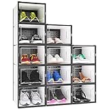 YITAHOME Schuhboxen, 12er Set, Schuhkarton stapelbar stabil, Aufbewahrungsboxen für Schuhe mit...