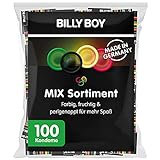 Billy Boy Kondome Mix-Sortiment Großpackung, Farbige, Extra Feucht und Perlgenoppte, 100er Mix-Pack
