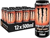 Monster Energy Rehab Peach, 12x500 ml, Einweg-Dose – Energy Iced Tea mit Pfirsichgeschmack