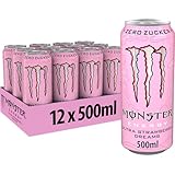 Monster Energy Ultra Strawberry Dreams - koffeinhaltiger Energy-Drink mit süßlich-saurem...