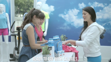 Colun Light Pop up Store mit Kalorien bezahlen