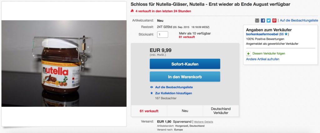 Must Have? Schloss für das Nutella-Glas