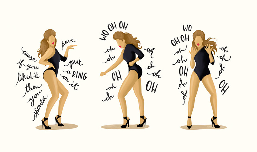 Beyoncé: Print mit Tanzschritten zu Single Ladies (Put a Ring on It)