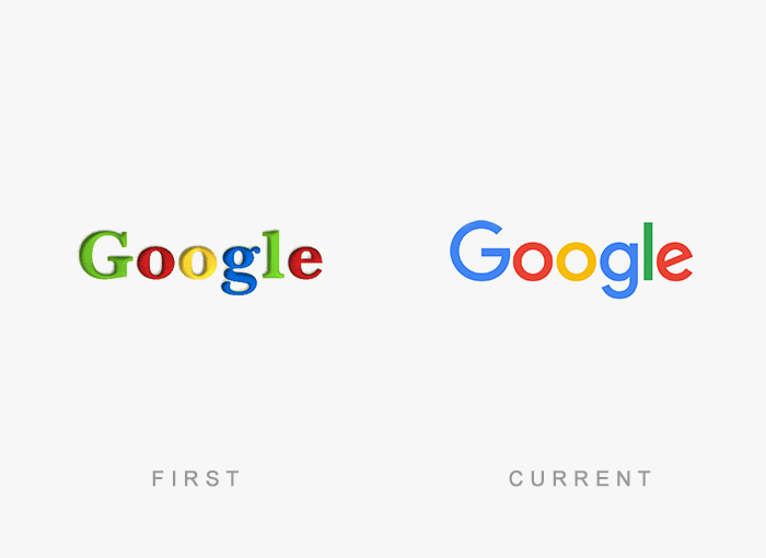 Logo von Google - Damals und heute