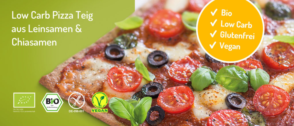 Lizza Low Carb Pizzateig aus Leinsamen und Chiasamen