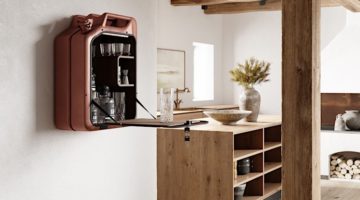 Danish Fuel - Bar Cabinet - Bar Schrank aus alten Kanistern aus dem Zweiten Weltkrieg